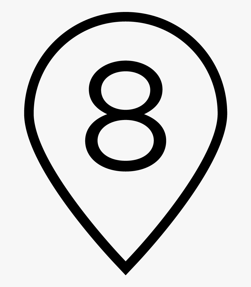 Mile Marker 8 Black Transparent - Pin Place Png, Png Download