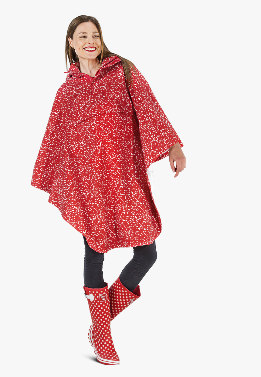 Rain Cape Robin Red/white 
 Title Rain Cape Robin Red/white - Leggings, HD Png Download