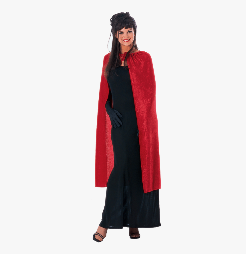 45 Inch Red Panne Velvet Costume Cape - Cape, HD Png Download