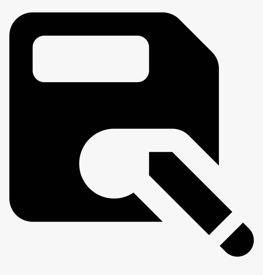 This Is A Picture Of A Floppy Disk With A Pencil On, HD Png Download