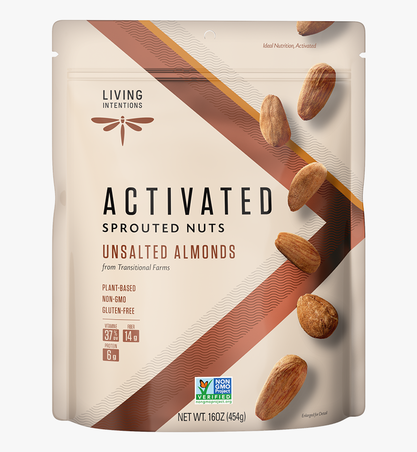 Living Intentions Unsalted Almonds, HD Png Download