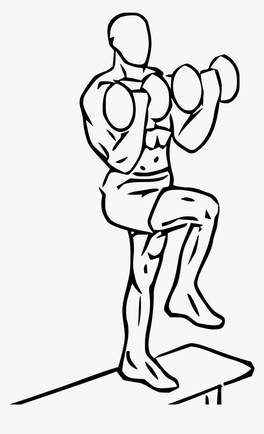 Single Leg Step Ups And Curl, HD Png Download