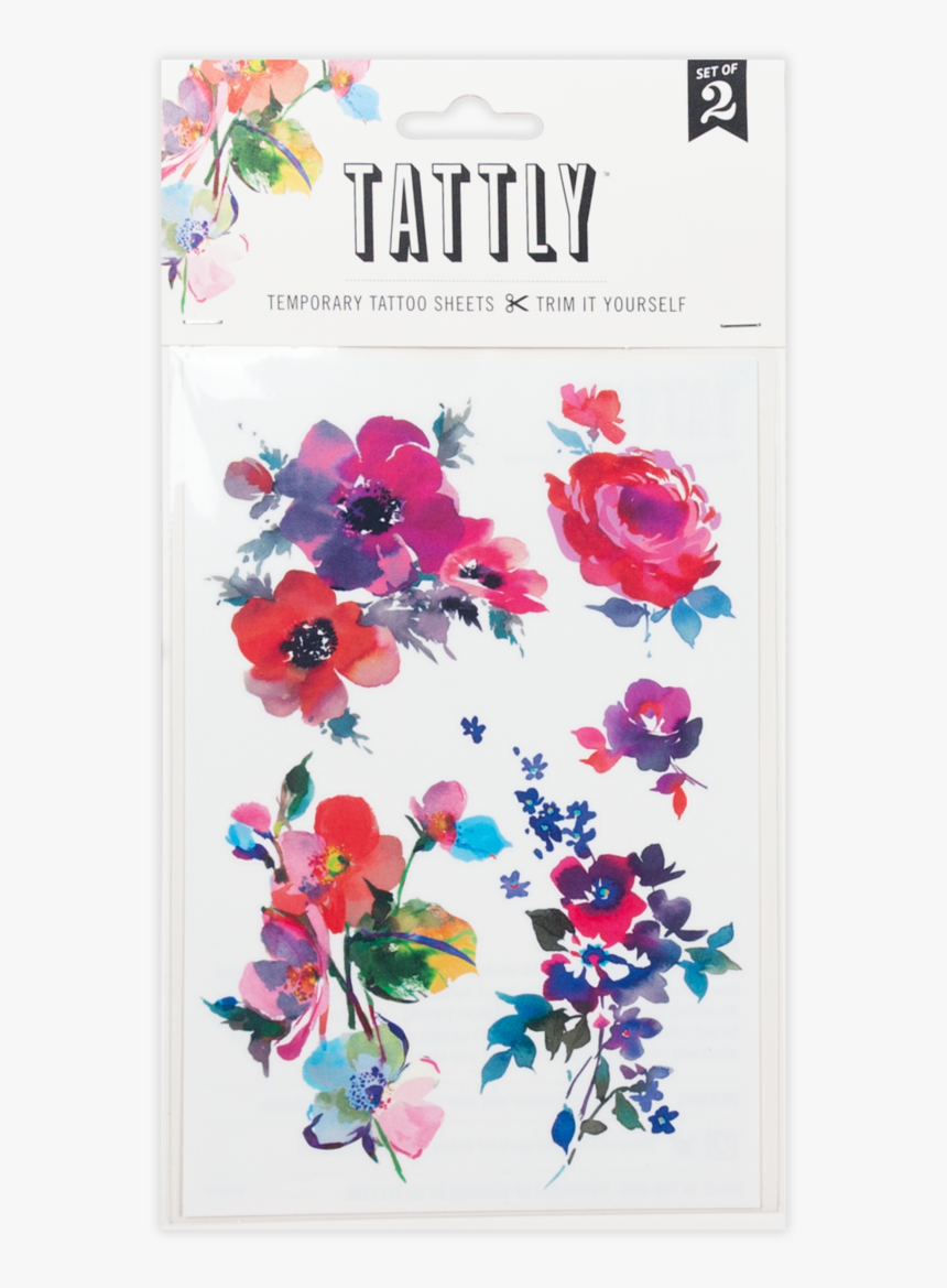 Watercolor Floral Sheet Tattly, HD Png Download