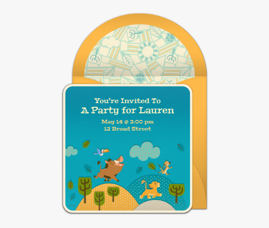 Lion King Birthday Evite, HD Png Download