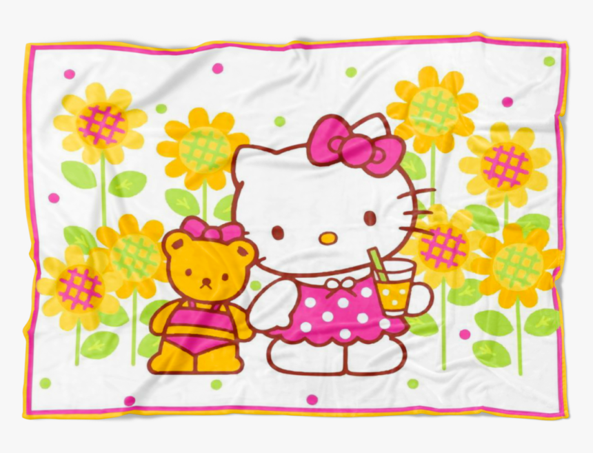 Hello Kitty And Bear Fleece Blanket Lightweight Supremely - Hello Kitty, HD Png Download