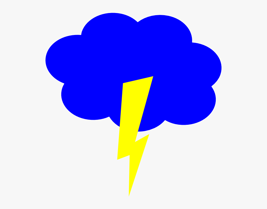 Lightning Cloud Svg Clip Arts - Clipart Blue Cloud With Lightning, HD Png Download