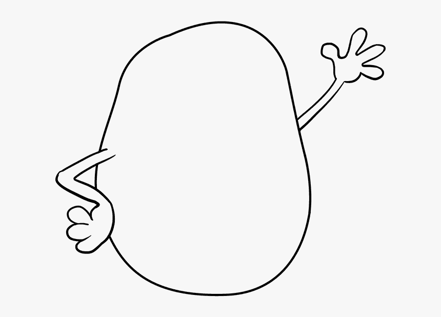 How To Draw Potato - Drawing Of A Potato, HD Png Download