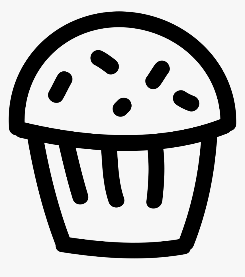 Cupcake Hand Drawn Dessert - Icone Sobremesa Png, Transparent Png
