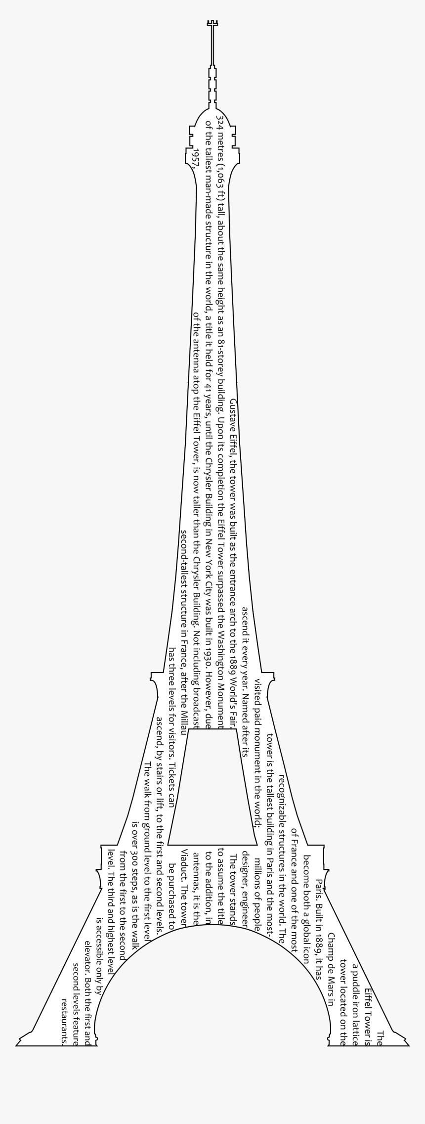 Calligram Of An Eiffel Tower, HD Png Download