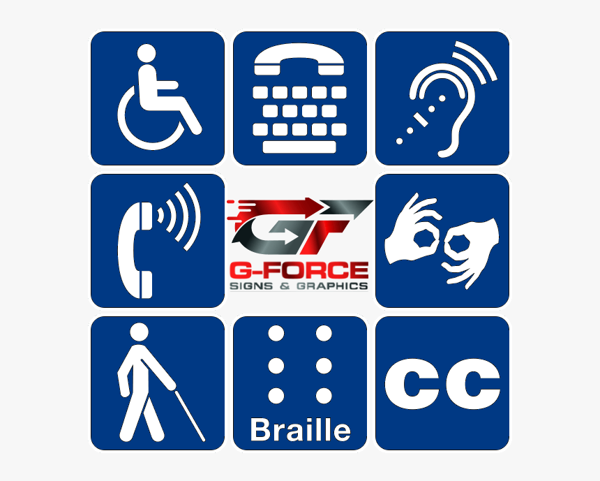 Ada Compliant Signs By G-force Signs & Graphics - Americans With Disabilities Act, HD Png Download