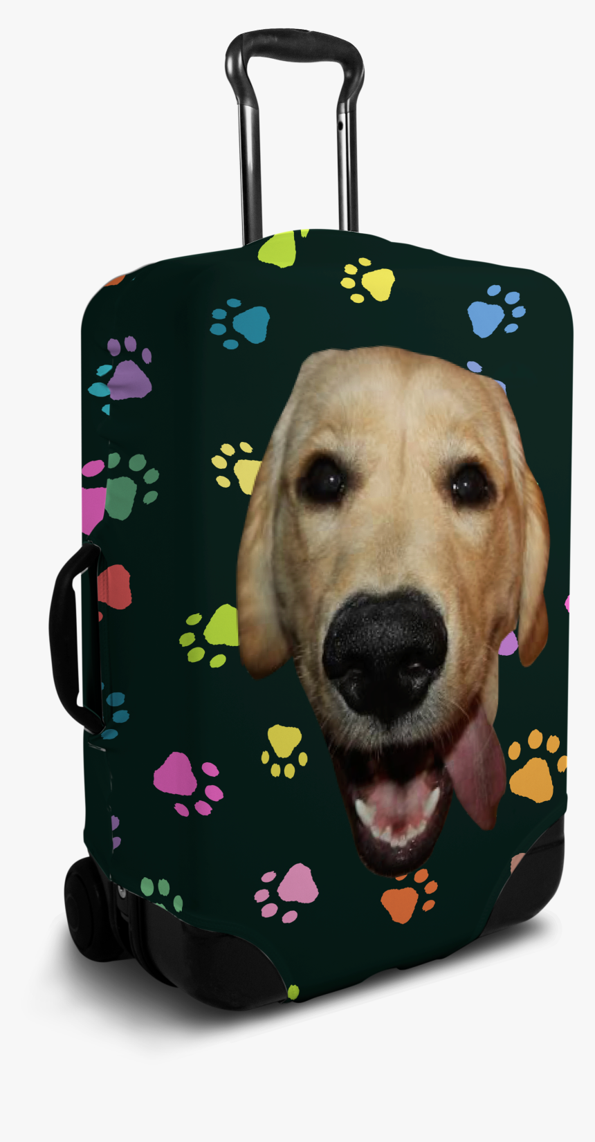 Custom Black Luggage Cover With Personalized Dog Face, HD Png Download