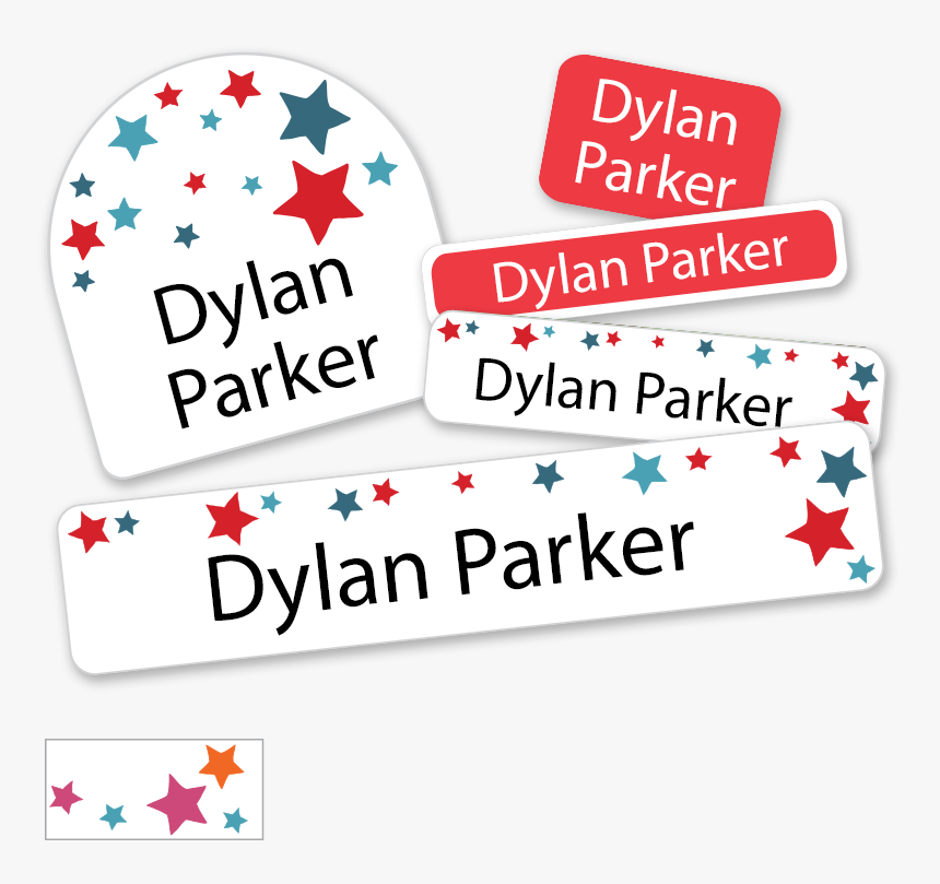 Back To School Labels With Red Blue Stars Us - Graphic Design, HD Png Download
