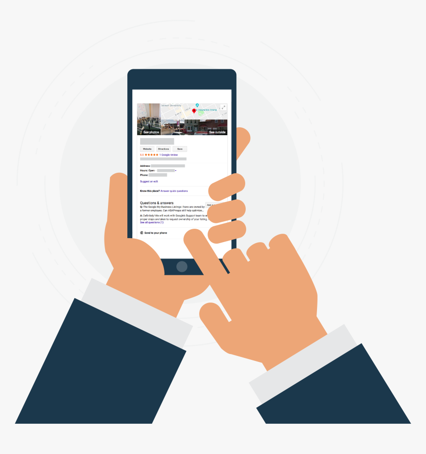 Guy Holding Phone With Google My Business - Mobile All Recharge Png, Transparent Png