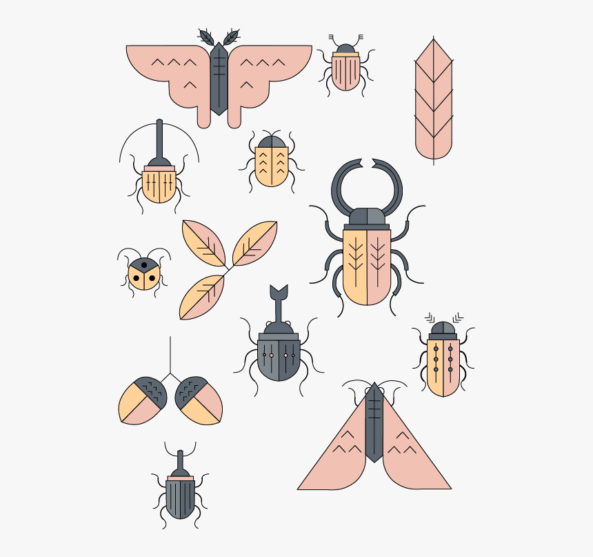 Art Deco Insects, HD Png Download