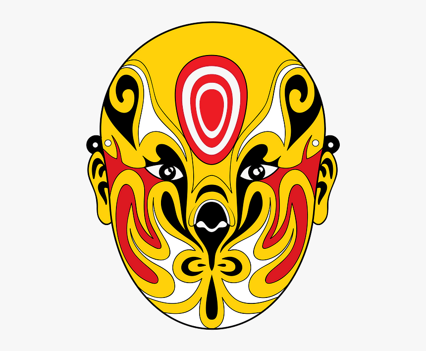 Orange Chinese Opera Mask, HD Png Download