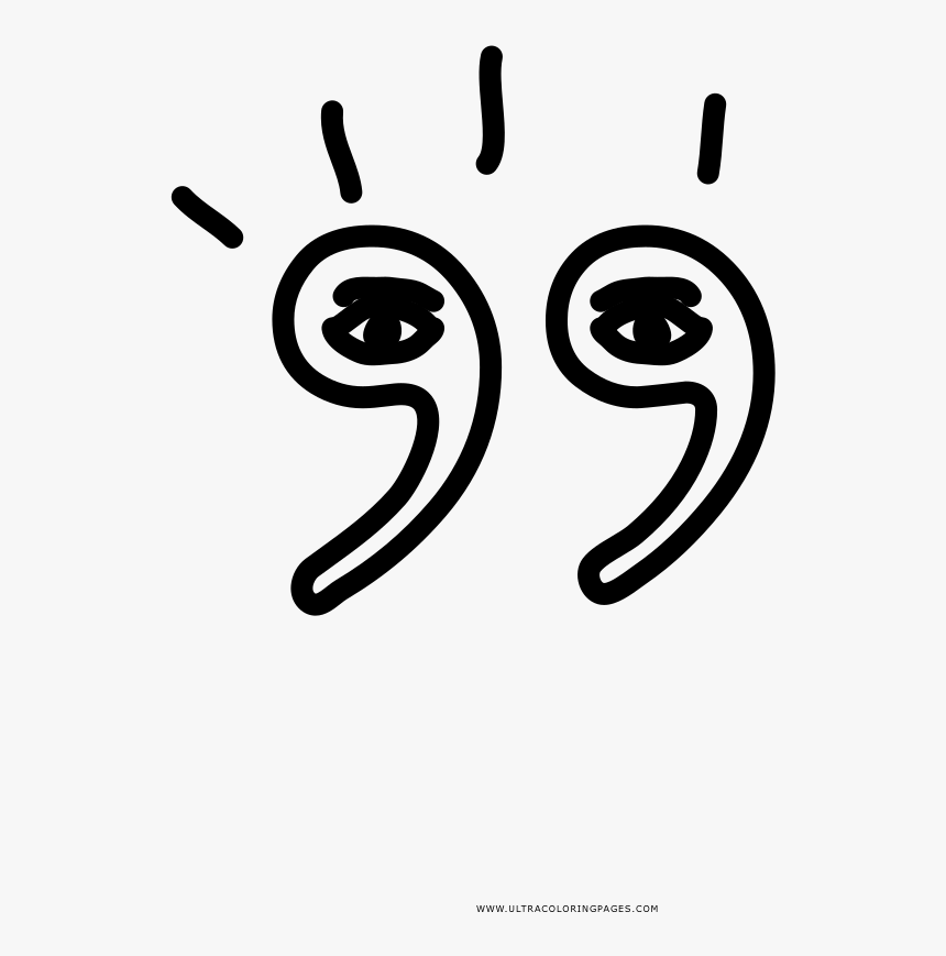 Quotation Marks Coloring Page - Dibujo De La Comilla, HD Png Download