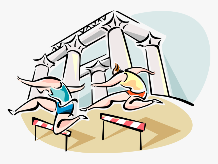 Vector Illustration Of Olympic Track And Field Hurdlers - Dibujo Atletismo, HD Png Download