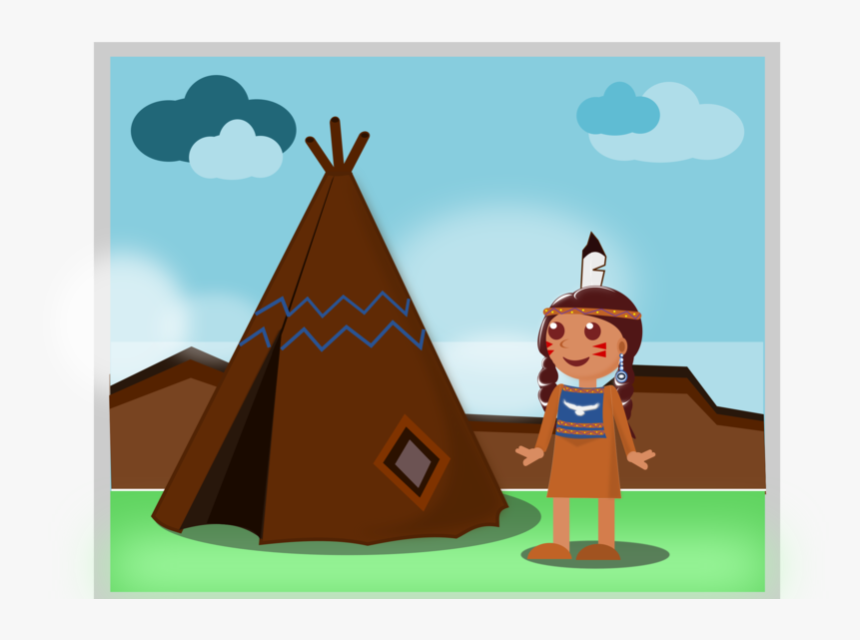 Native American Setting Design Web Flat Kid App Game - Illustration, HD Png Download