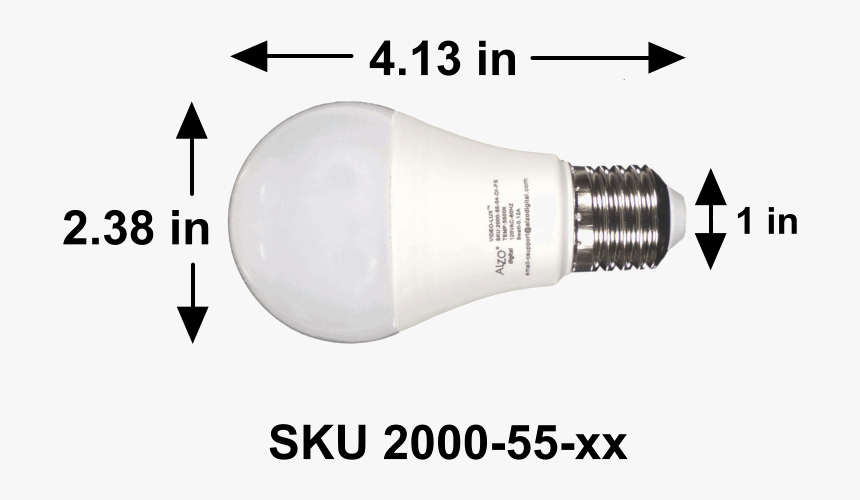 Alzo 8w Joyous Light® Dimmable Led Full Spectrum Light - Dimensions Of A Light Bulb, HD Png Download