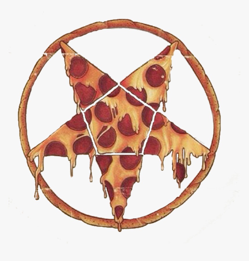 Pizza Pizzalover Satanic Pentagram Worship Tumblr Aesth - Satan Pizza, HD Png Download