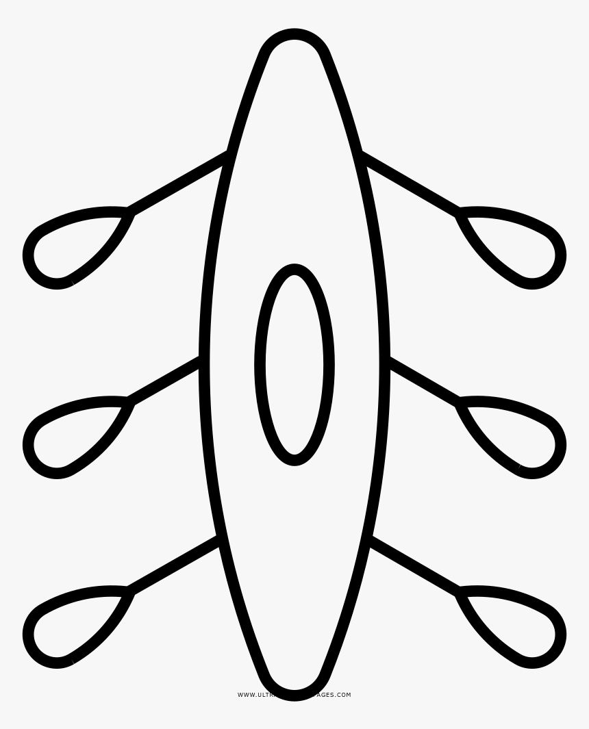 Row Boat Coloring Page - Line Art, HD Png Download