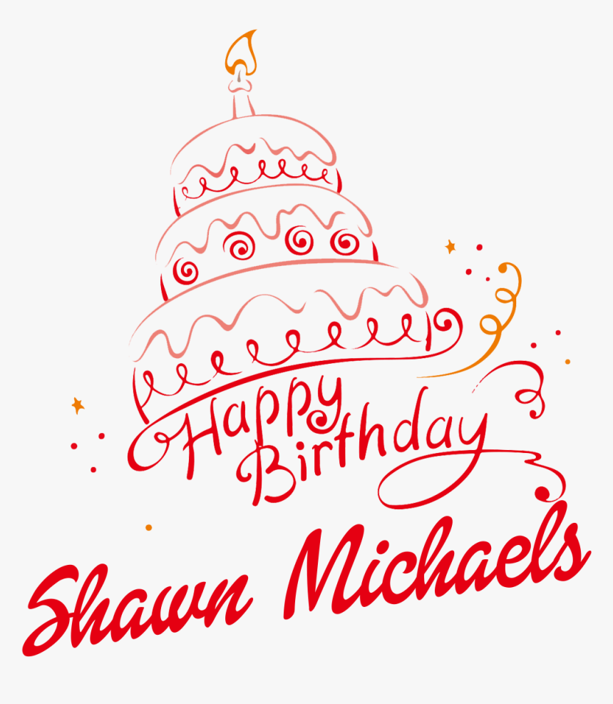Shawn Michaels Happy Birthday Vector Cake Name Png - Happy Birthday Png In English, Transparent Png