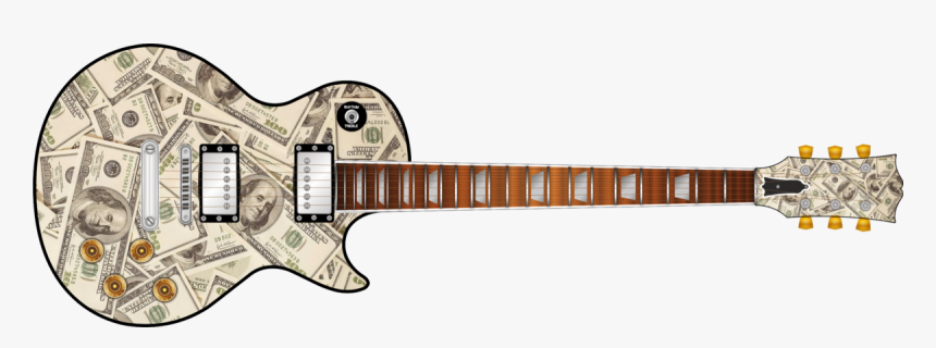 Dollar Bills Guitar Wrap Skin - Electric Guitar, HD Png Download