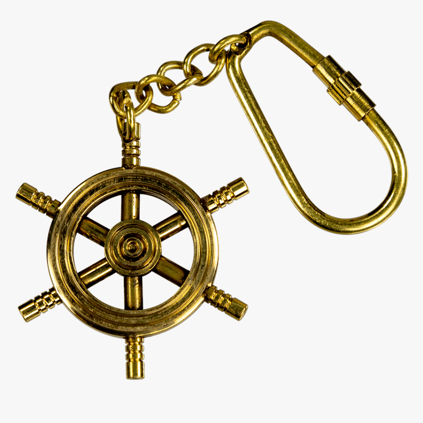Brass Ship Wheel Keychain - Brass, HD Png Download