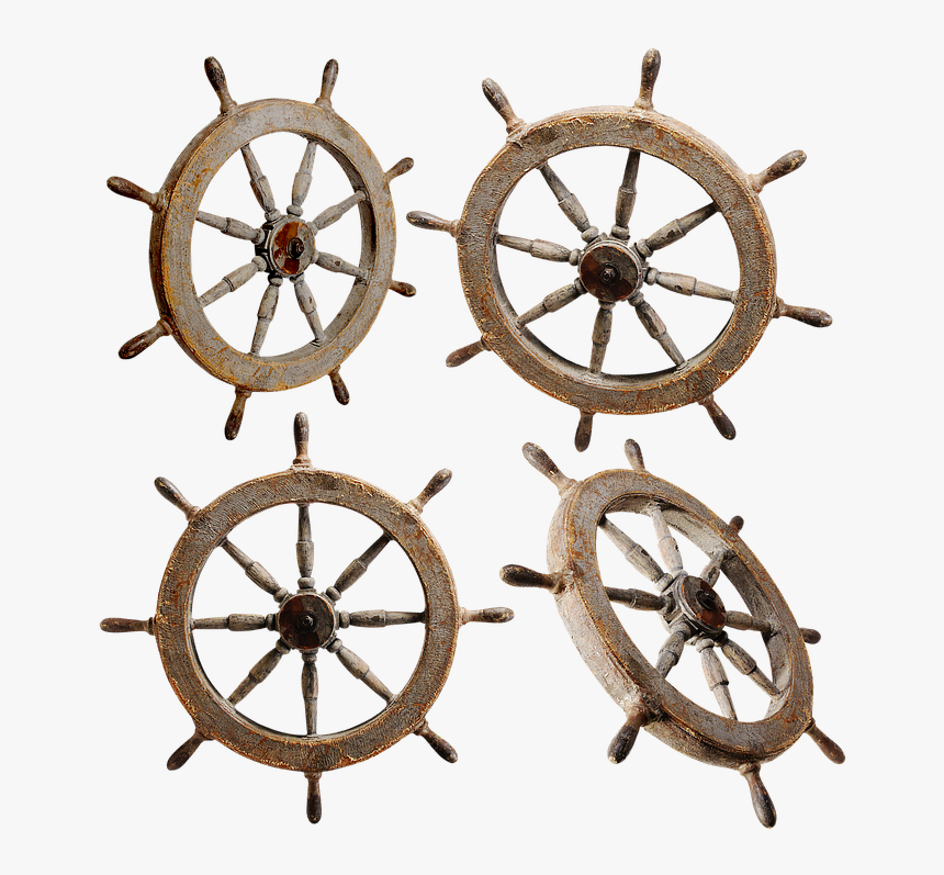 Ship Steering Wheel Outline, HD Png Download