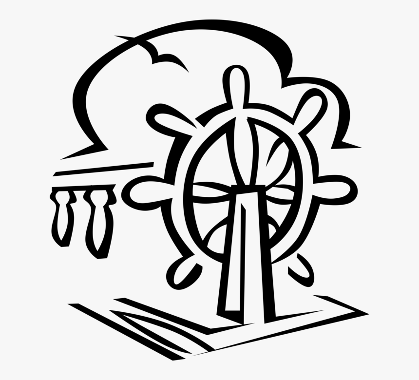Vector Illustration Of Ship S Helm Wheel Or Boat S, HD Png Download
