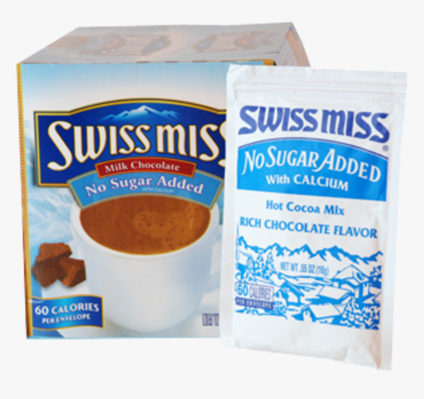 Swiss Miss Hot Cocoa Mix No Sugar Added - Swiss Miss Hot Chocolate, HD Png Download