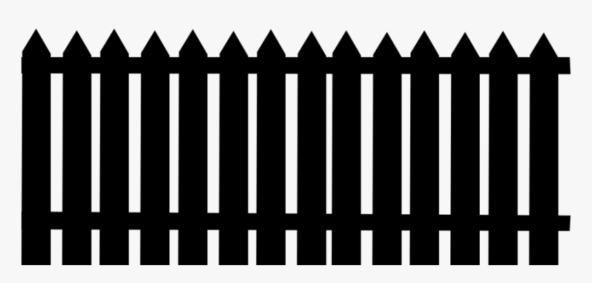Clipart Silhouette Of Picket Fence - Fence Clipart Black And White From Top View, HD Png Download