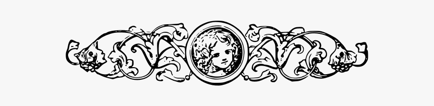 Decorative Divider With A Girl - Drawing, HD Png Download