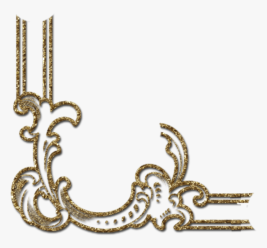 Transparent Gold Decorative Corner Png Clipart - Portable Network Graphics, Png Download