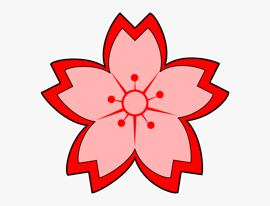 Cartoon Sakura Blossom Svg Clip Arts - Chinese Flower Clip Art, HD Png Download