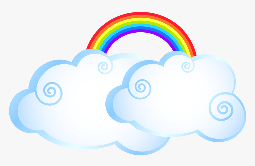 Transparent Rainbow Lens Flare Png - Rainbow And Cloud Transparent, Png Download