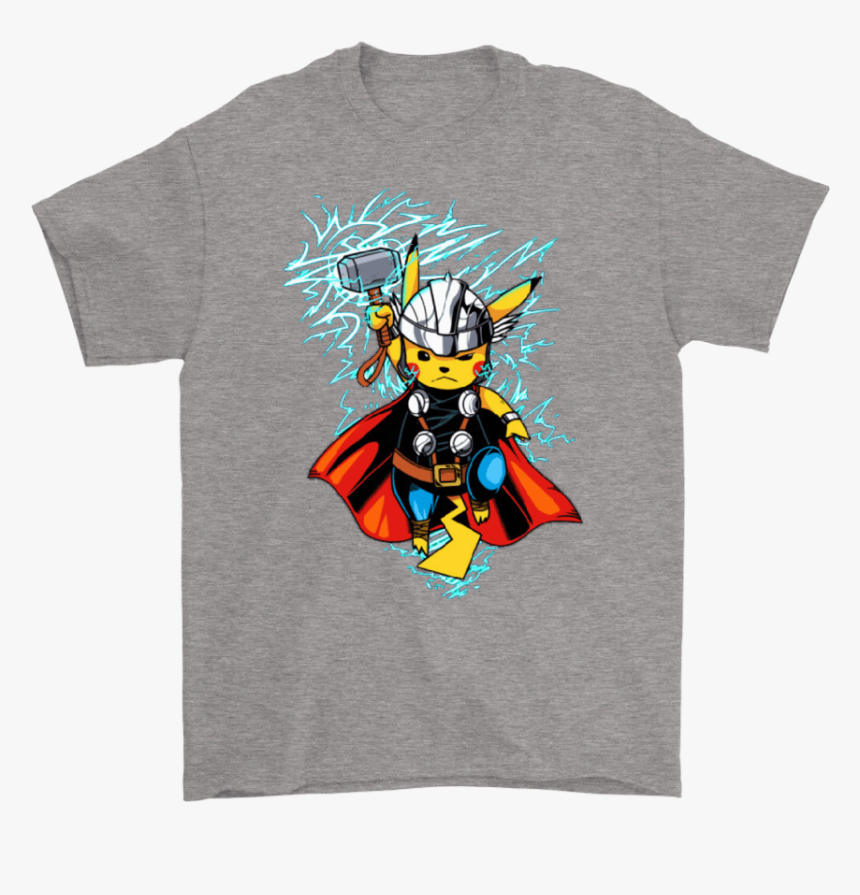 Pikachu God Of Thunder Thor Hammer Pokemon Avengers - Stranger Things Disney Shirt, HD Png Download