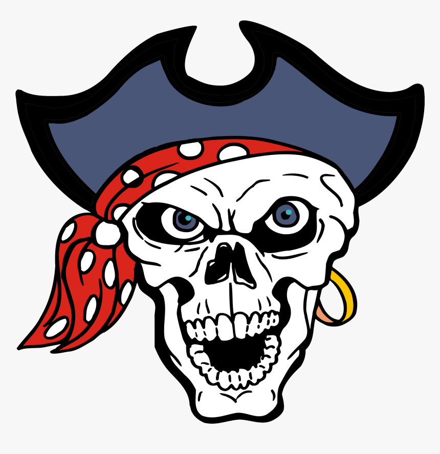 Pirate Skull Shower Curtain Clipart , Png Download - Piracy, Transparent Png