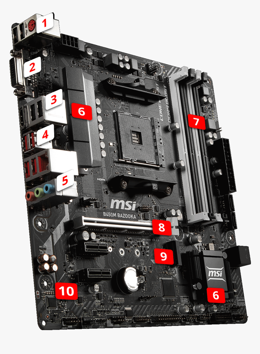 Msi B450m Bazooka V2, HD Png Download