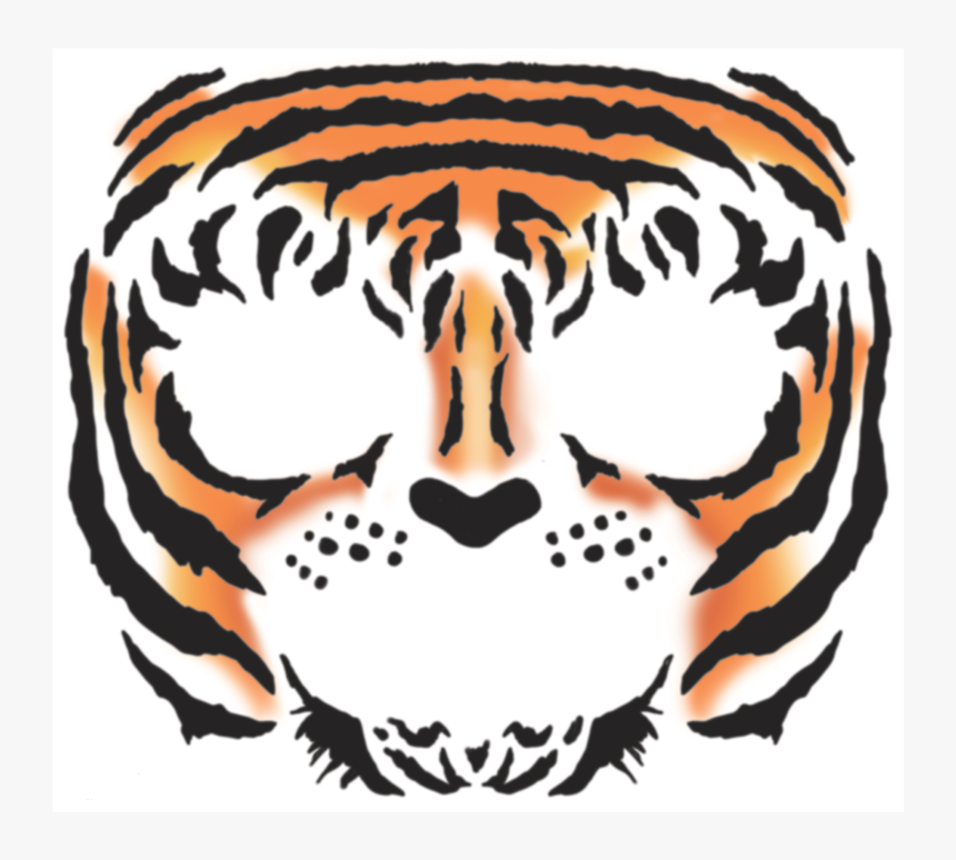 Face Tiger Temporary Tattoo 2 1 - Tiger Face Temporary Tattoo, HD Png Download