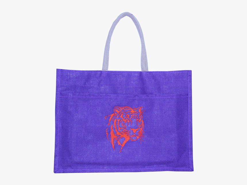 Clemson Purple Jute Tiger Face Tote Bag - Tote Bag, HD Png Download