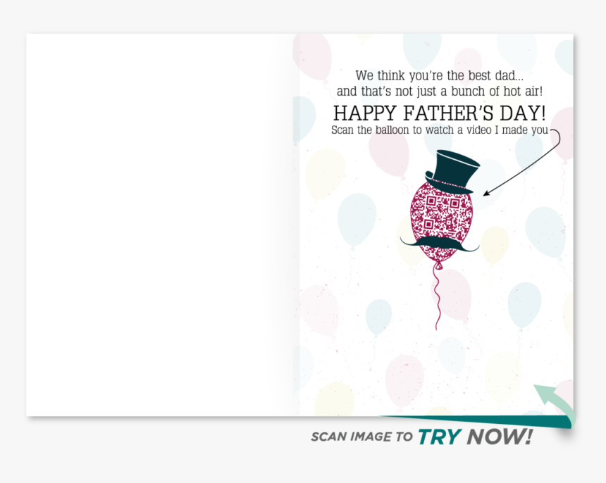Balloon Father S Day Card - Graphic Design, HD Png Download