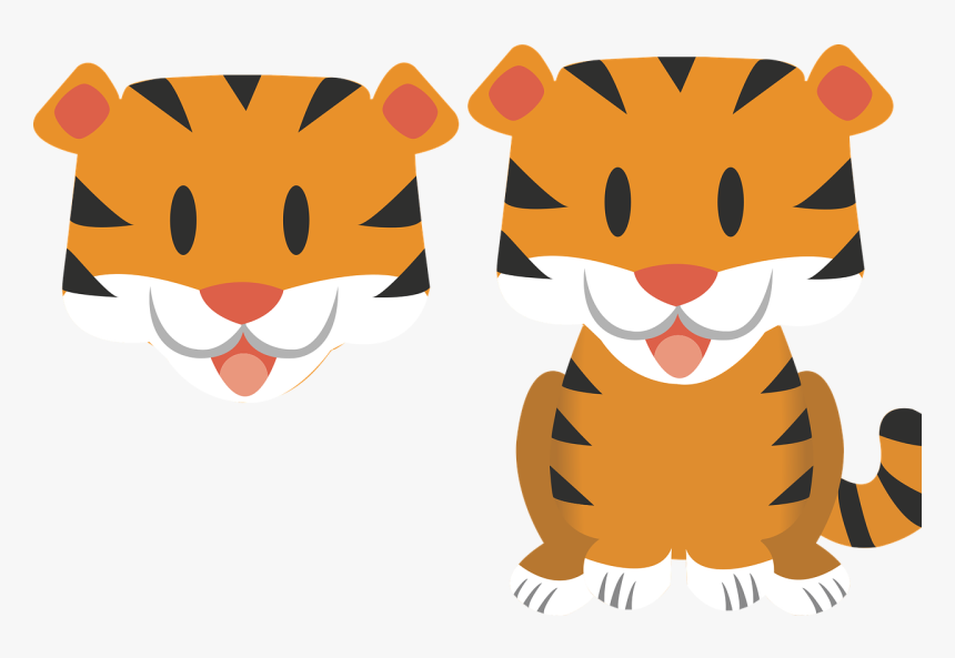 Tiger Cartoon Flat, HD Png Download