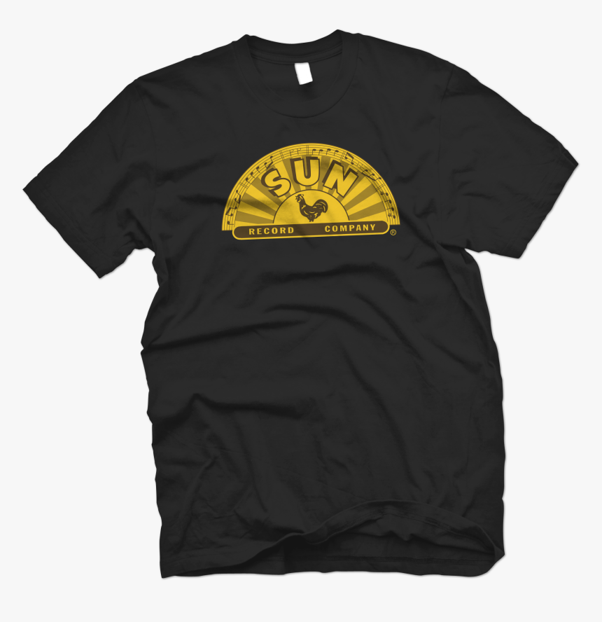 Sun Records Offically Licensed Half Sun Crest Tee-black - Charlie Feathers T Shirt, HD Png Download