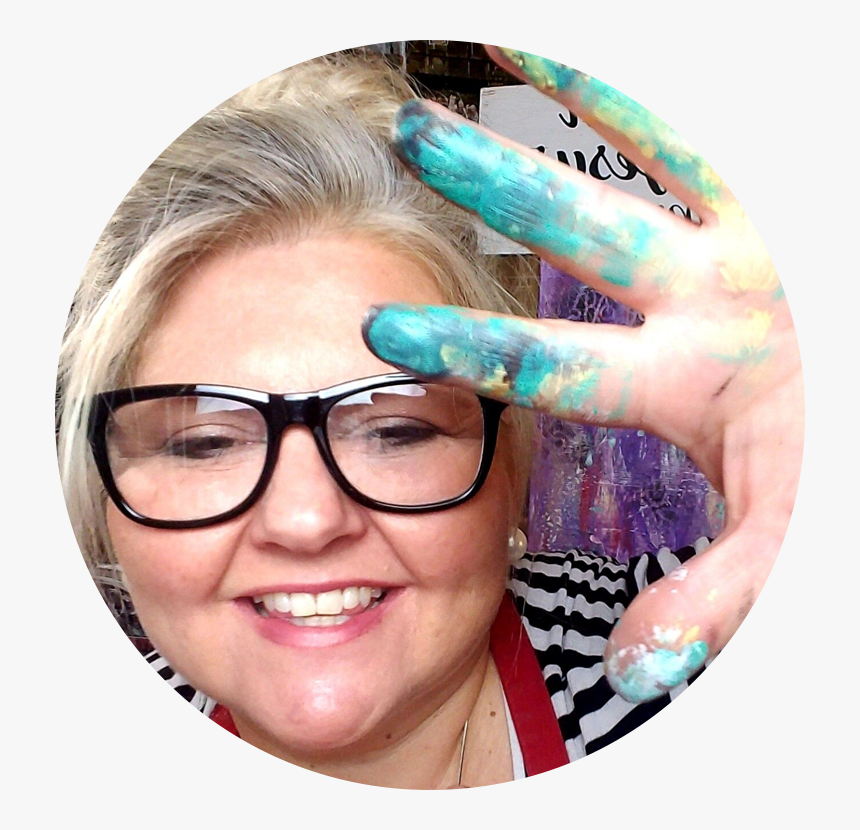 A Brush With Jesus Donna Paint Hands Round - Girl, HD Png Download