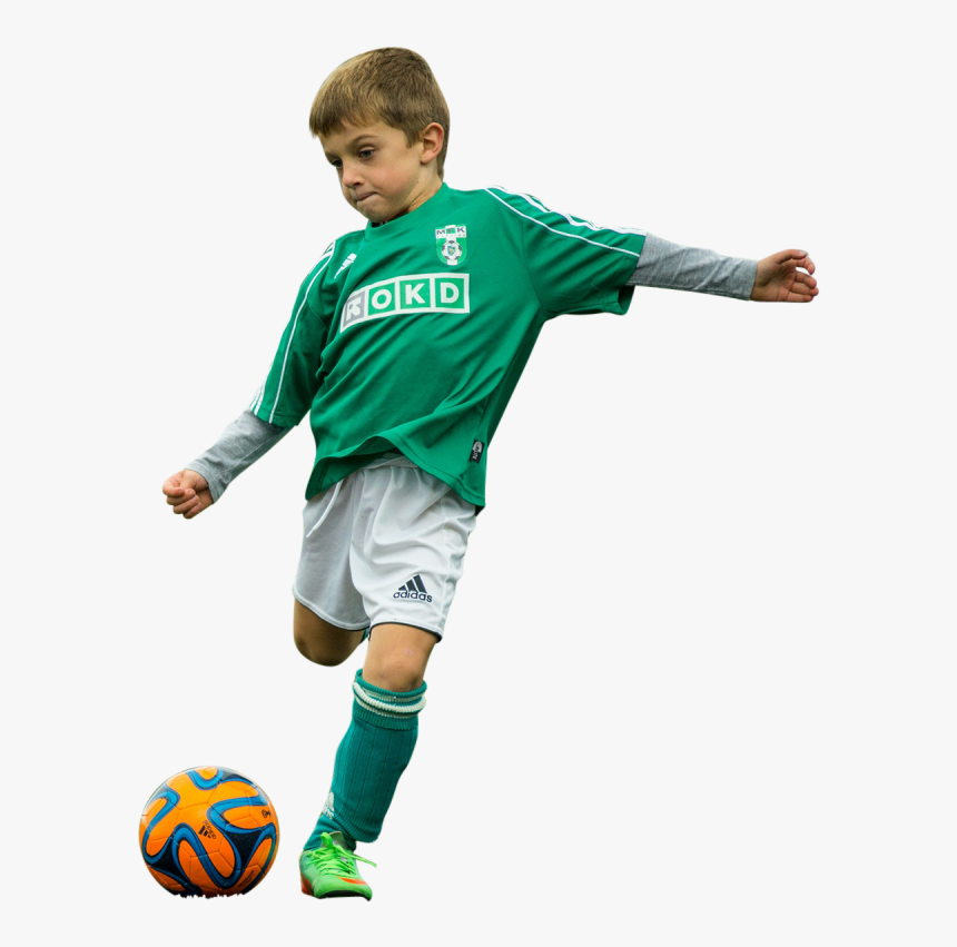 Little Boy Play With Football Png Image - Boys Play Soccer Png, Transparent Png