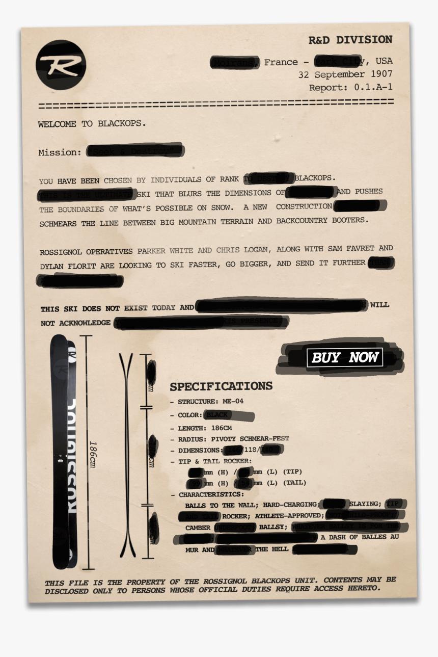 Jonathan Ellsworth Reviews The Rossignol Blackops For - Rossignol Black Ops 98, HD Png Download