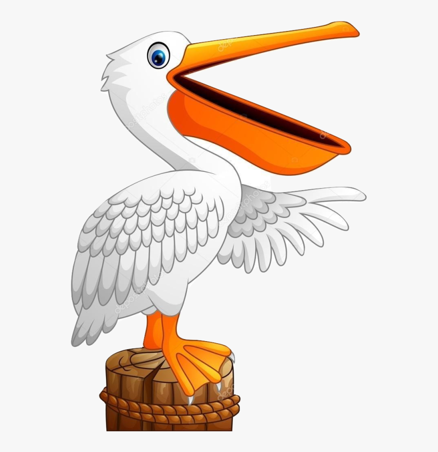 Cartoon Pelican , Png Download - Pelican Eating Fish Clip Art, Transparent Png