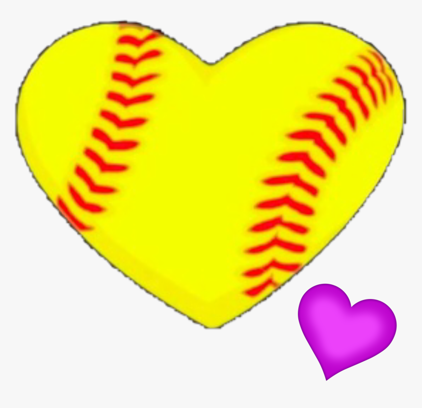 Transparent Heart Softball Png - Transparent Softball Heart, Png Download