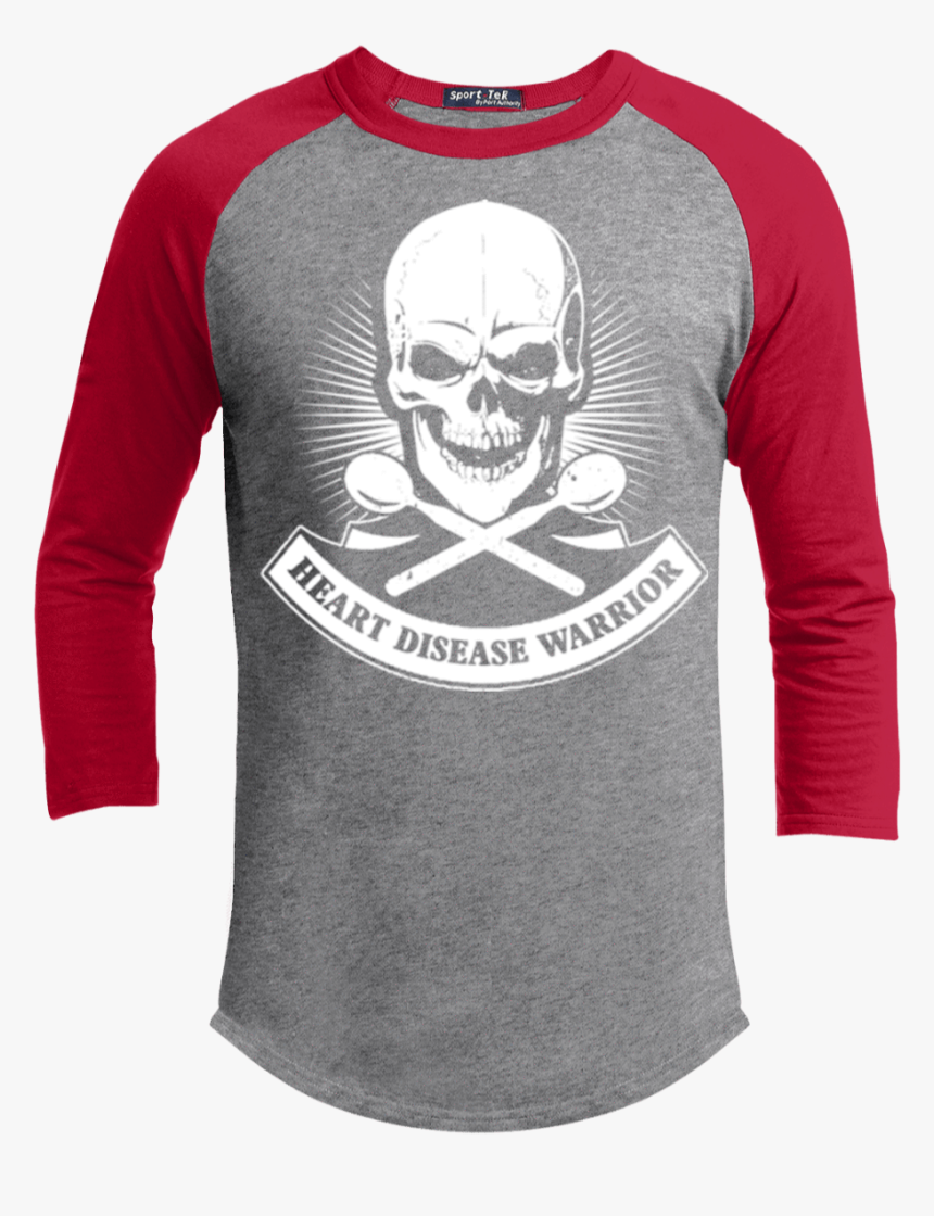 Heart Disease Warrior Skull Baseball Shirt - T-shirt, HD Png Download